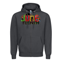 Smoke JUNE TEENTH Zipper Hoodie - Zillion Design Studio