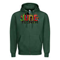 Sports Green JUNE TEENTH Zipper Hoodie - Zillion Design Studio
