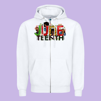June Teenth Zipper Hoodie Designed By Zillion Design Studio