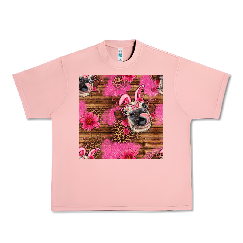 Easter Heifer With Bunny Ears Seamless Pattern Urban Heavy Tee by Artiststas | Teevron