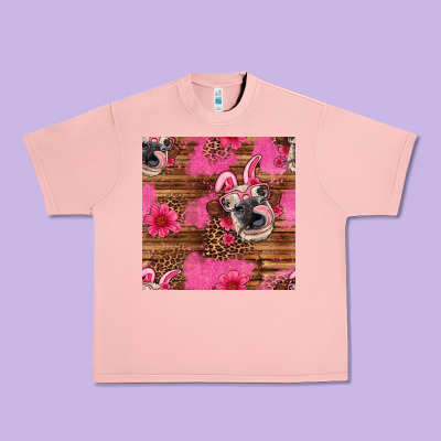 Easter Heifer With Bunny Ears Seamless Pattern Urban Heavy Tee Designed By Artiststas