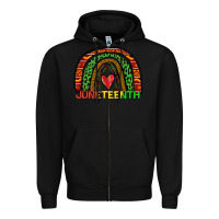 Black juneteenth rainbow Zipper Hoodie - Zillion Design Studio