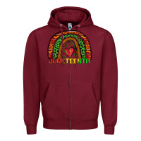 Burgundy juneteenth rainbow Zipper Hoodie - Zillion Design Studio