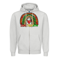 Dove Grey juneteenth rainbow Zipper Hoodie - Zillion Design Studio