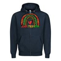 Navy juneteenth rainbow Zipper Hoodie - Zillion Design Studio