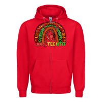 Red juneteenth rainbow Zipper Hoodie - Zillion Design Studio