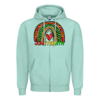 Seafoam juneteenth rainbow Zipper Hoodie - Zillion Design Studio