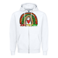 White juneteenth rainbow Zipper Hoodie - Zillion Design Studio