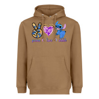 Toasted Coconut peace love stitch Heavyweight Hoodie - texasbilliewilder