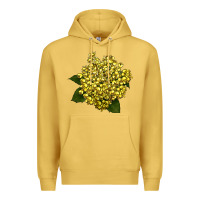 Antique Gold Oregon Grape Flower Illustrations Premium Hoodie - LillyAllenDesigns