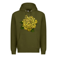 Army Green Oregon Grape Flower Illustrations Premium Hoodie - LillyAllenDesigns