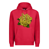Cardinal Oregon Grape Flower Illustrations Premium Hoodie - LillyAllenDesigns