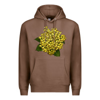 Chestnut Oregon Grape Flower Illustrations Premium Hoodie - LillyAllenDesigns