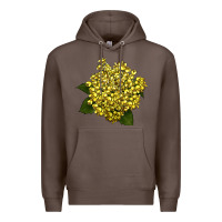 Coffee Oregon Grape Flower Illustrations Premium Hoodie - LillyAllenDesigns
