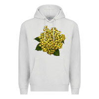 Dove Grey Oregon Grape Flower Illustrations Premium Hoodie - LillyAllenDesigns