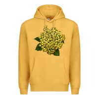 Mustard Oregon Grape Flower Illustrations Premium Hoodie - LillyAllenDesigns