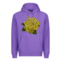 Purple Oregon Grape Flower Illustrations Premium Hoodie - LillyAllenDesigns