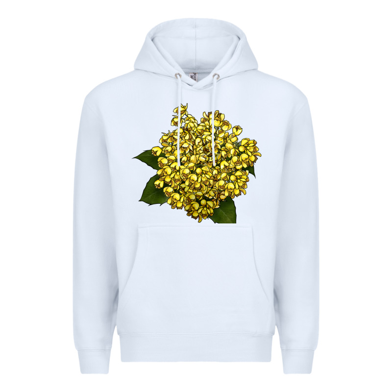 Oregon Grape Flower Illustrations Premium Hoodie by LillyAllenDesigns | Teevron