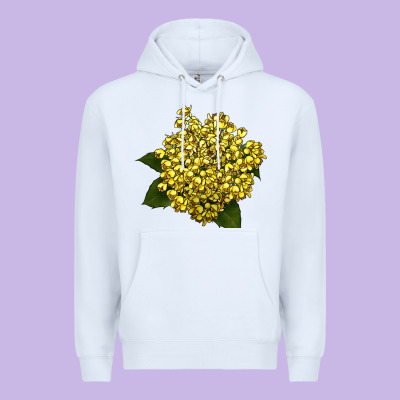 Oregon Grape Flower Illustrations Premium Hoodie Designed By Lillyallendesigns