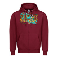 Burgundy faith over fear Zipper Hoodie - texasbilliewilder