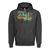 Charcoal Heather faith over fear Zipper Hoodie - texasbilliewilder