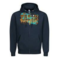 Navy faith over fear Zipper Hoodie - texasbilliewilder