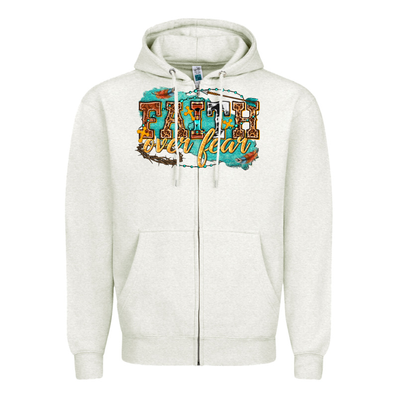 Faith Over Fear Zipper Hoodie by texasbilliewilder | Teevron