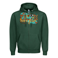 Sports Green faith over fear Zipper Hoodie - texasbilliewilder