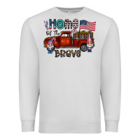 Dove Grey home of the brave Premium Sweatshirt - CowhideDigitalArt