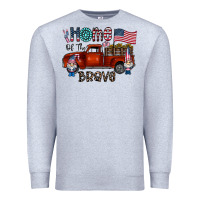 Heather Grey home of the brave Premium Sweatshirt - CowhideDigitalArt