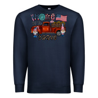 Navy home of the brave Premium Sweatshirt - CowhideDigitalArt