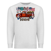 Oatmeal Heather home of the brave Premium Sweatshirt - CowhideDigitalArt