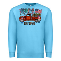 Ocean Blue home of the brave Premium Sweatshirt - CowhideDigitalArt