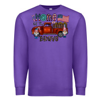 Purple home of the brave Premium Sweatshirt - CowhideDigitalArt