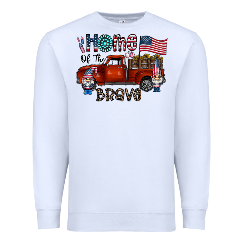 Home Of The Brave Premium Sweatshirt by CowhideDigitalArt | Teevron