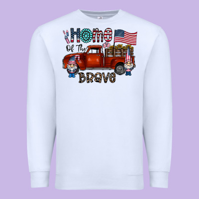 Home Of The Brave Premium Sweatshirt Designed By Cowhidedigitalart