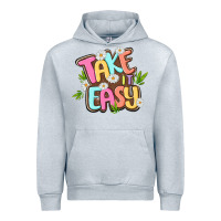 Heather Grey take it easy Urban Hoodie - MaliasSmallBusiness