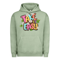 Pigment Oil Green take it easy Urban Hoodie - MaliasSmallBusiness