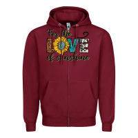 Burgundy for the love of sunshine Zipper Hoodie - texasbilliewilder
