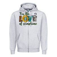 Heather Grey for the love of sunshine Zipper Hoodie - texasbilliewilder