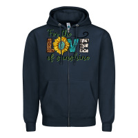 Navy for the love of sunshine Zipper Hoodie - texasbilliewilder