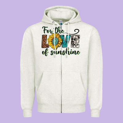 For The Love Of Sunshine Zipper Hoodie Designed By Texasbilliewilder