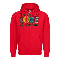 Red for the love of sunshine Zipper Hoodie - texasbilliewilder