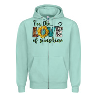 Seafoam for the love of sunshine Zipper Hoodie - texasbilliewilder