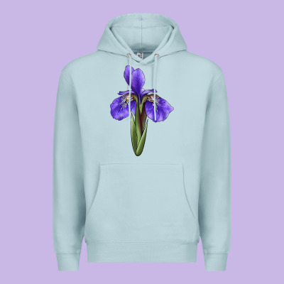Iris Flower Illustrations Premium Hoodie Designed By Lillyallendesigns