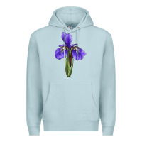 Blue Mist Iris Flower Illustrations Premium Hoodie - LillyAllenDesigns