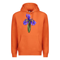 Carrot Iris Flower Illustrations Premium Hoodie - LillyAllenDesigns