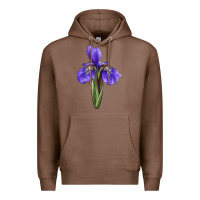 Chestnut Iris Flower Illustrations Premium Hoodie - LillyAllenDesigns