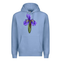 Colony Blue Iris Flower Illustrations Premium Hoodie - LillyAllenDesigns