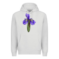 Dove Grey Iris Flower Illustrations Premium Hoodie - LillyAllenDesigns